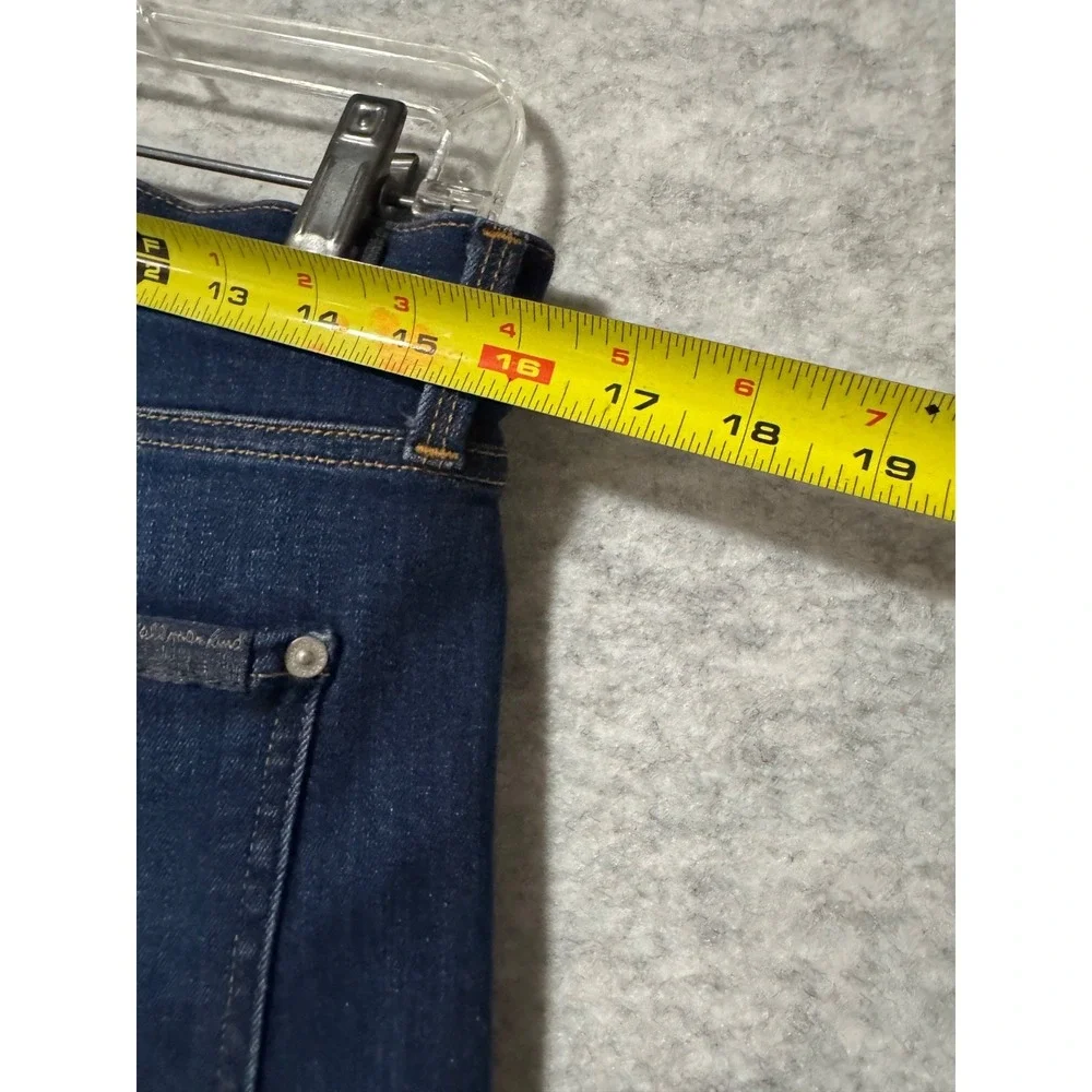 7 for All Mankind Women's Size 32 Cropped Raw Hem Dark Wash Jeans